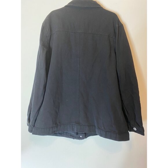 Black Shein Curve Fringe Chains Studs Jacket Snap Buttons XL - Picture 2 of 12